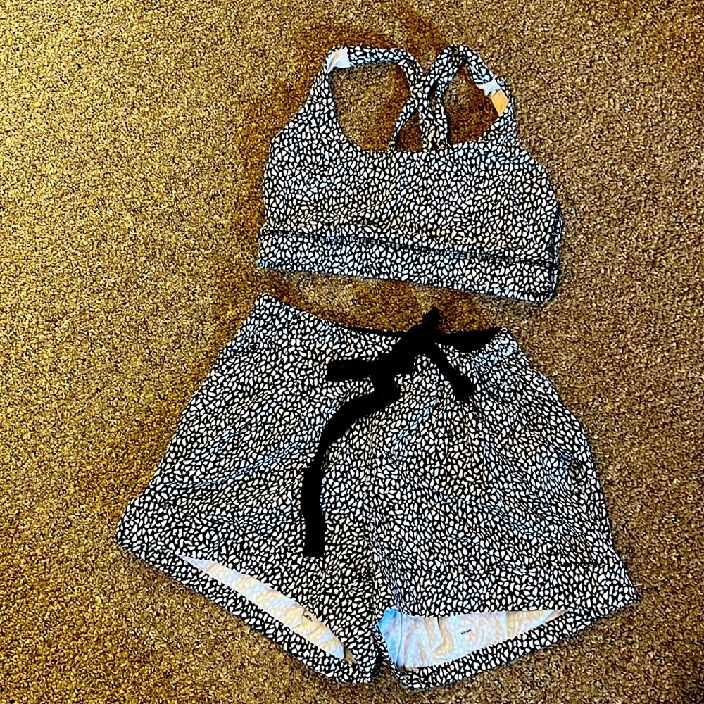 Lululemon shorts and bra set. Worn once. Size 4